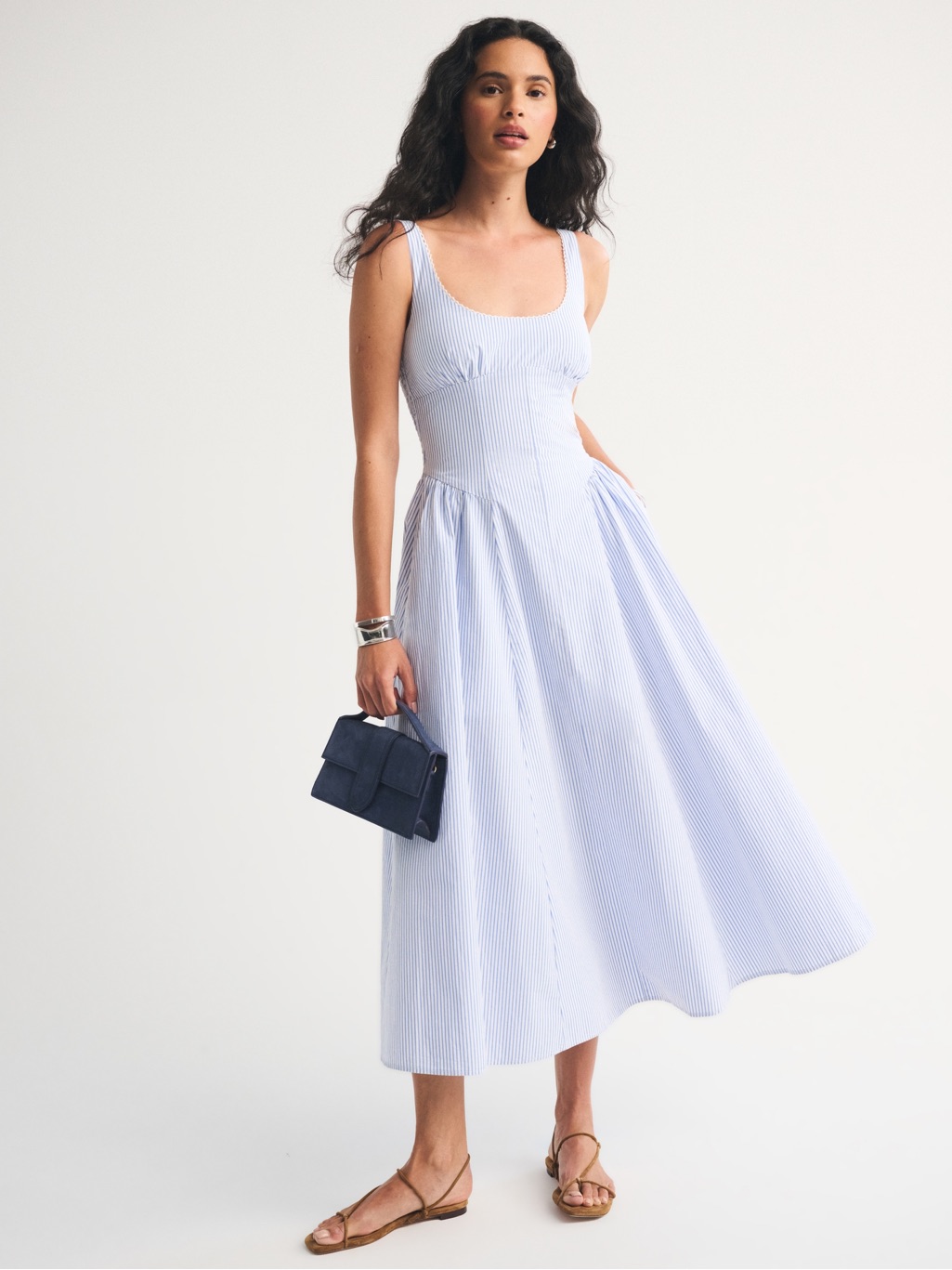 100% Cotton A&F Bra-Free Dylan Midi Dress